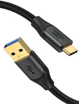 JAENFONG CableCreation USB C to USB A Cable 1FT,USB 3.1 USB 3.2 Gen2 10Gbps USB A to C Data Cable, Android Auto Cable 3A for USB C External SSD MacBook Pro iPad S21, iPhone 16/15 Pro Max Plus,0.3m