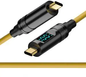 JAENFONG Cable Smart LED Display USB-C USB4 Cable 20Gbps 100W 8K for Laptop Disk PhoneType-C Male to Male Cable Power & Data (100CM)