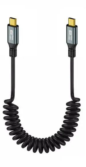 JAENFONG USB C to C Coiled Cable USB 3.2 Gen 2x2 20Gbps PD 100W 8K@60Hz Data Transfer Fast Charging Extension Cable 6ft 1.8M
