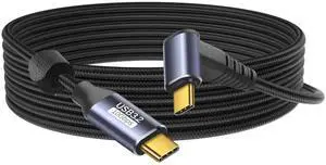 JAENFONG USB C to USB C 90 Degree Cable 10Gbps USB Type-C 3.1 Gen2 Male to Male Data Transfer 4K@60Hz Video Cable Support 100W Fast Charging (2M/6.6FT)