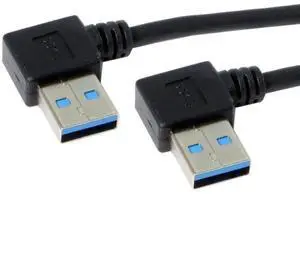JAENFONG  Cable 20cm USB 3.0 Type-A 90 Degree Right Angled to Right Angled Data Cable for Hard Disk Computer