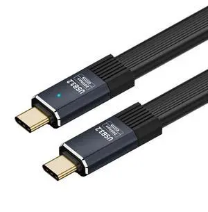 JAENFONG Cable USB4 Cable 20Gbps Flat Slim FPC Cable with 100W and 8K@60Hz 5K@60Hz USB4.0 Compatible with Thunderbolt3/4 (50cm)