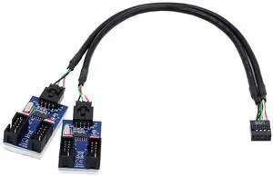 JAENFONG USB2.0 Motherboard Cable 9pin 10pin USB 2.0 Header 1 to 4 Female Extension Splitter Cable HUB Connector Adapter Port Multilier