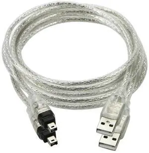 JAENFONG  2 Pack Only for DCR-TRV75E DV Firewire to USB Cable USB 2.0 to Firewire IEEE 1394 4Pin iLink Cable 1.0M