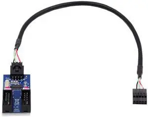 JAENFONG USB2.0 Motherboard Cable 9pin USB 2.0 Header 1 to 2 Female 10pin Extension Splitter Cable HUB Connector Adapter Port Multilier