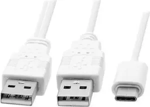 JAENFONG USB 3.1 Type C USB-C to Dual A Male Extra Power Data Y Cable for Cell Phone & Hard Disk JAENFONG USB 3.1 Type C USB-C to Dual A Male Extra Power Data Y Cable for Cell Phone & Hard Disk