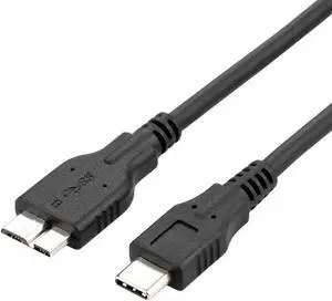 JAENFONG USB 3.0 USB-C to Micro B USB Charge & Data Sync Cable Compatible for Samsung Galaxy S5/ Note 3, WD External Hard Drive - 3.3FT - Black