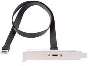 JAENFONG  20Gbps USB 3.2 20Pin Front Panel Header Type-E IDC to USB-C Type-C Female Extension Cable with Panel Mount Screw