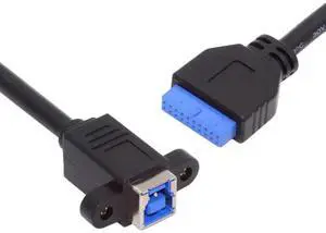 JAENFONG Cord USB 3.0 Type-B Female to USB3.0 20Pin IDC Header Male Cable Extension 5Gbps for Disk SSD Camera Data 30cm