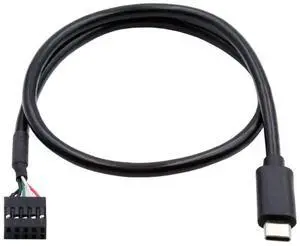 JAENFONG USB 2.0 Front Panel Header 9/10Pin to USB C Male Mainboard Header Port Data Extension Cable Adapter 0.5M