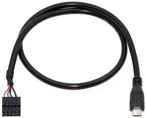 JAENFONG USB 2.0 9Pin 10Pin Motherboard Header to Micro USB 5Pin Data Cable 0.5M