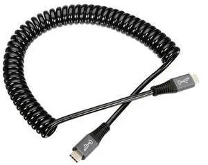 JAENFONG USB C Stretch Coiled Cable USB4.0 Type C 20Gbps PD 100W 8K 5K 4K Data Fast Charging Extension Cable 1.5M