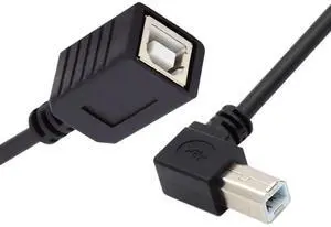 JAENFONG USB 2.0 B Type Male to Female Extension Cable Right Angled 90 Degree 20cm for Printer Scanner Disk JAENFONG USB 2.0 B Type Male to Female Extension Cable Right Angled 90 Degree 20cm for Printer Scanner Disk
