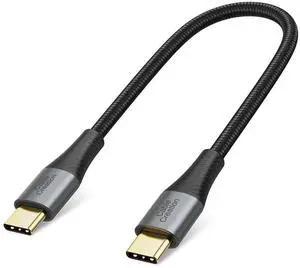 JAENFONG Short USB C to USB C Cable 60W, USB C Charger Cable 0.8FT, Double-Braided Exterior Compatible with iPhone 15, Galaxy S23 Ultra S22 S21 S20 Note 20, MacBook, iPad mini 6, iPad Pro