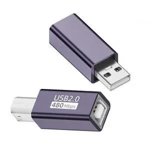 JAENFONG 2pcs/lot USB 2.0 B Type Female to Type-A & Type-B Male Extension Adapter for Printer Scanner Disk