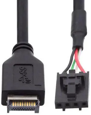 JAENFONG USB 3.1 Type E Front Panel Header to Pitch 2.54mm 4Pin Cable 0.98FT for 9Pin/10Pin HUB Mainboard Header Extension Adapter