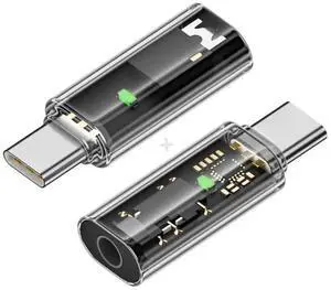 JAENFONG  2pcs/lot Audio Adapter Type C USB-C to 3.5mm Audio AUX & MIC Sound Card 16bit 48kHz Adapter Compatible with Laptop Tablet Phone