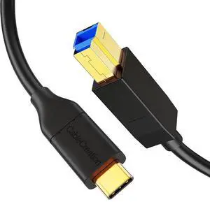 JAENFONG USB C to USB B 3.1 Cable 3FT, 10Gbps USB Type B to USB C Cable for Thunderbolt 3 Host MacBook Pro Air, External Hard Drive, Docking Station, Scanner, Black,1M