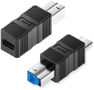 JAENFONG 2 Pack USB C Male/Female to USB 3.0 Type B Male Adapter for Printer,Hard Disk,Camera