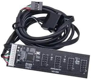 JAENFONG USB 2.0 9pin 10pin Header 1 to 4 Female Splitter Extension Cable HUB with IDE 5V Power Connector Adapter Port Multilier