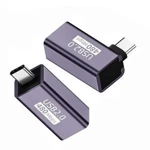JAENFONG 2 Pack Printer Connector USB C Male to USB 2.0 Type B Printer Female 90 Degree Angled Connector Adapter for Printer Disk Scanner