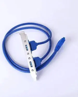 JAENFONG 1Pc Full Size Bracket Motherboard 20pin To USB 3.0 Female Back Panel Header Connector Cable Adapter with PCI Slot Plate