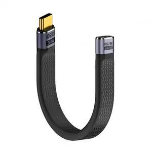 JAENFONG USB4 Extension Cable 13cm Slim Flat Male to Female 40Gbps with 240W Power and 8K@60Hz Video