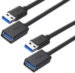 JAENFONG 2 Pack 1.65FT USB 3.0 Extension Cable Type A Male to Female Extension Cord Withstands Fast Data Transfer Compatible with USB Keyboard, USB Hub, Mouse, Webcam, Printer, Hard Drive and More JAENFONG 2 Pack 1.65FT USB 3.0 Extension Cable Type A Male to Female Extension Cord Withstands Fast Data Transfer Compatible with USB Keyboard, USB Hub, Mouse, Webcam, Printer, Hard Drive and More