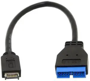 JAENFONG USB 3.0 19/20Pin to USB 3.1 Type-E Front Panel Header Motherboard Extension Cable Adapter 20cm
