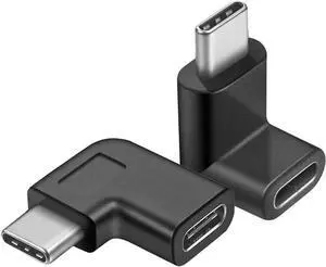 JAENFONG USB C 90 Degree Adapter Guamar Type C Male to Female Extension Adapter Right & Left and Upward & Downward Angled USB 3.1 Connector for Laptop Tablet Android Mobile Phone MacBook Pro/Air 2 Pac