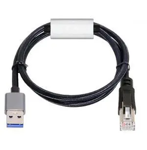 JAENFONG  Cable USB to Ethernet Cable USB3.0 Type-A to RJ45 Male Cord Directly Connected 1000Mbps Gigabit LAN Network Compatible with USB2.0