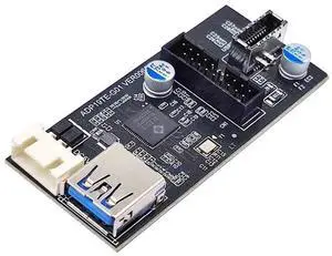JAENFONG USB 3.0 19/20Pin to USB 3.0 19/20Pin USB 3.1 Type E HUB Port Multiplier PCBA Adapter with SATA Power Cable