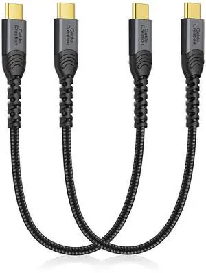 JAENFONG USB C Cable Short 1ft 2pcs, USB C 60W Fast Charging Braided Type C Data Cord for iPhone 15/16, iPad Pro, MacBook,Galaxy S24 23 22, Powerbank, Tablet, Android Auto/Cellphone JAENFONG USB C Cable Short 1ft 2pcs, USB C 60W Fast Charging Braided Type C Data Cord for iPhone 15/16, iPad Pro, MacBook,Galaxy S24 23 22, Powerbank, Tablet, Android Auto/Cellphone