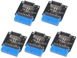 JAENFONG USB 3.1 Front Panel Socket to USB 3.0 20Pin Header Male Extension Cable Adapter for Motherboard Card 20P USB to Type-E Connector (5 Pcs)