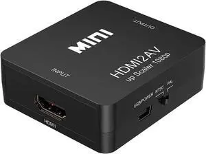 JAENFONG 1080P HDMI to AV 3RCA CVBs, HDMI to RCA,HDMI to AV,Composite Video Audio Converter Adapter Supporting PAL/NTSC with USB Power Cable (Black)