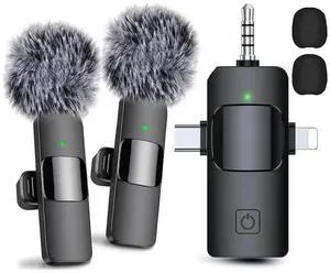 For 3 in 1 Wireless Lavalier Microphones for , USB-C Microphone, Mini Microphone with Noise Reduction