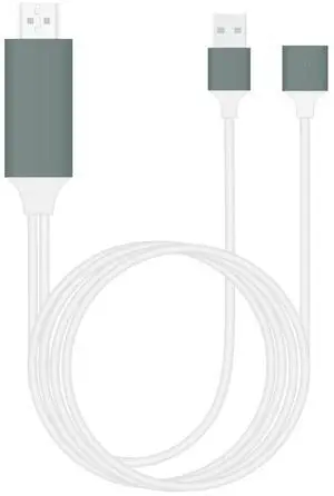 JAENFONG Dongle USB Male + USB Female to HDMI Male 1080P HDMI Cables Adapter white JAENFONG Dongle USB Male + USB Female to HDMI Male 1080P HDMI Cables Adapter white