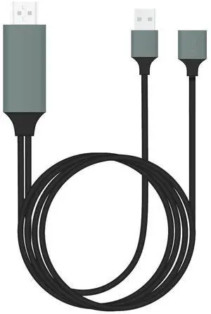 JAENFONG Dongle USB Male + USB Female to HDMI Male 1080P HDMI Cables Adapter black