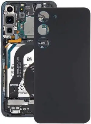 JAENFONG OEM Glass Battery Back Cover for Samsung Galaxy S23 SM-S911B Black