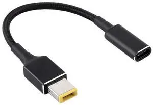 JAENFONG PD 100W 18.5-20V Square Plug to USB-C / Type-C Adapter Nylon Braid Cable for