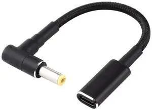 JAENFONG PD 100W 18.5-20V 5.5 x 2.5mm Elbow to USB-C / Type-C Adapter Nylon Braid Cable