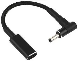 JAENFONG PD 100W 18.5-20V 4.0 x 1.35mm Elbow to USB-C / Type-C Adapter Nylon Braid Cable