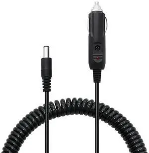 JAENFONG 2A 5.5 x 2.1mm DC Power Supply Adapter Plug Coiled Cable Car Charger, Length: 40-140cm