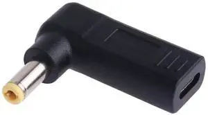 JAENFONG USB-C / Type-C Female to 5.5 x 2.5mm Male Plug Elbow Adapter Connector