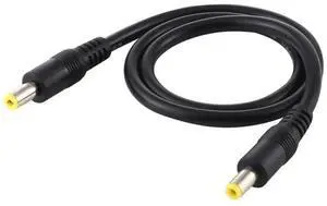 JAENFONG DC Power Plug 5.5 x 2.5mm Male to Male Adapter Connector Cable, Cable Length:1.5m 1.5m (Black)