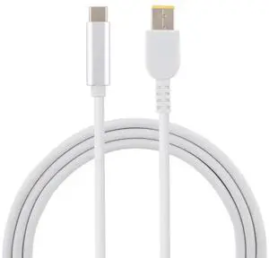 JAENFONG USB-C / Type-C to Big Square Male Laptop Power Charging Cable for , Cable Length: about 1.5m(White)