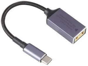 JAENFONG USB-C / Type-C Male to Square Plug Female Nylon Braided Adapter Cable for