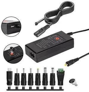 JAENFONG 65W 6-20V Adjustable 3A DC Power Adapter Charger, Specification: UK Plug Small
