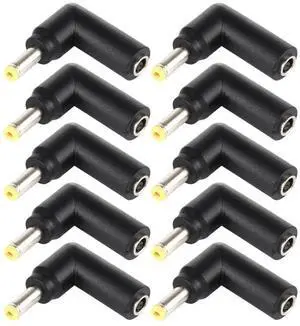JAENFONG 10 PCS 4.5 x 3.0mm Female to 4.0 x 1.7mm Male Plug Elbow Adapter Connector