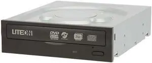 LITE-ON CD/DVD Burner 24X DVD+R 8X DVD+RW 24X DVD-R 6X DVD-RW 16X DVD-ROM 48X CD-R 32X CD-RW 48X CD-ROM Black SATA Model iHAS324